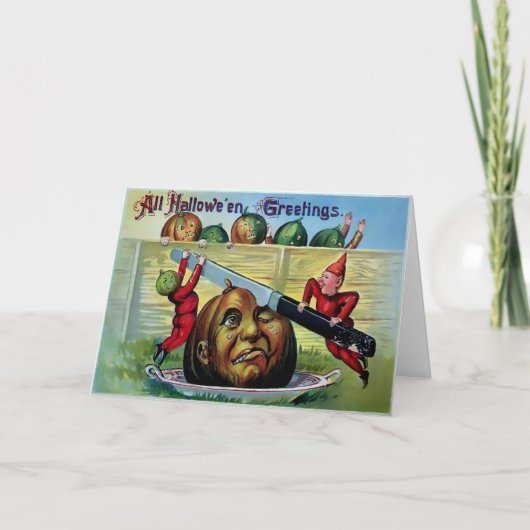 Carte Halloween Citrouille vintage (Devant)
