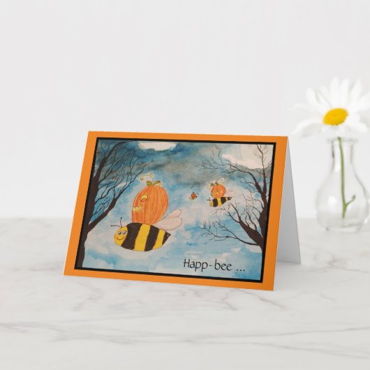 Carte Halloween Citrouilles Jack O Lantern orange (Petite plante)