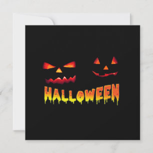CARTE HALLOWEEN CITROUILLES RIRE DANS L'ARRIÈRE