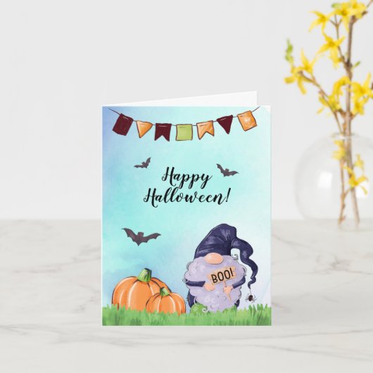 Carte Halloween client (Fleur jaune)