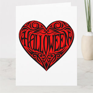 Carte Halloween cœur, Cœur noir, Vacances