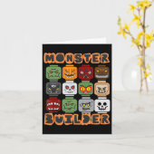 Carte Halloween Construire briques Monster Constructeur (Fleur jaune)