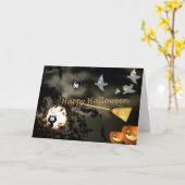 Carte Halloween contents (Fleur jaune)