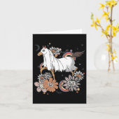 Carte Halloween Costume Cheval Ghost Boo Citrouille Éffr (Fleur jaune)