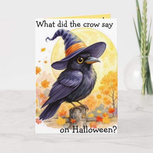 Carte "Halloween Crow" Blague pour enfants Halloween (Devant)
