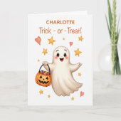 Carte Halloween Custom Name Boo-tiful Girl Trick-or-Trea (Devant)