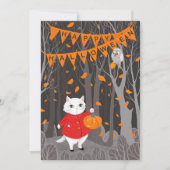 Carte Halloween Cute Cat & Jack-o’-lanterne Citrouille (Devant)