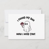 Carte Halloween Cute Ghost Boo Funny Bridesmaid Proposit (Devant)