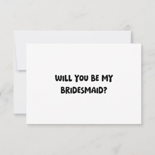 Carte Halloween Cute Ghost Boo Funny Bridesmaid Proposit (Dos)