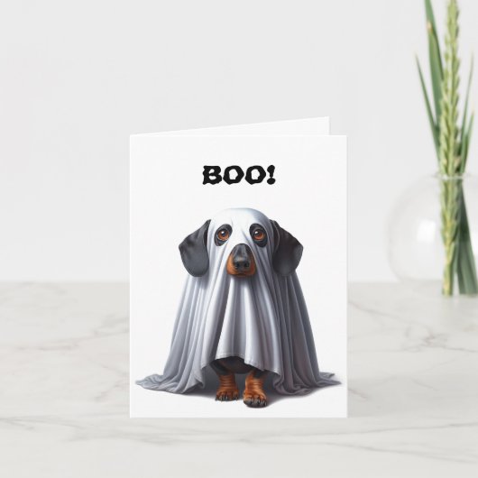 Carte Halloween Dachshund Ghost (Devant)