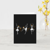Carte Halloween Danser Squelette Ballerina Ballet Femmes (Fleur jaune)