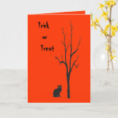 Carte Halloween de chat noir (Fleur jaune)