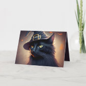 Carte Halloween de chat noir (Devant)