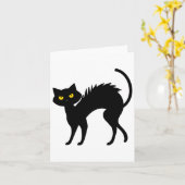 Carte Halloween de chats noirs - Chats noirs (Fleur jaune)