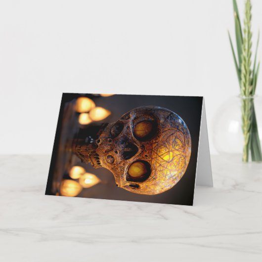 Carte Halloween de crâne (Devant)