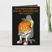 Carte Halloween de Gamer Jack O'Lantern (Devant)
