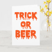 Carte Halloween de la bière ou de la queue (Fleur jaune)