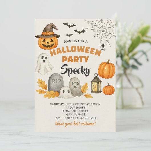 Carte Halloween de luxe (Debout devant)