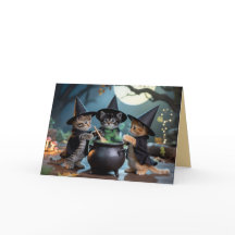 Carte Halloween de Macbeth chat mignon