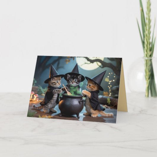 Carte Halloween de Macbeth chat mignon (Devant)