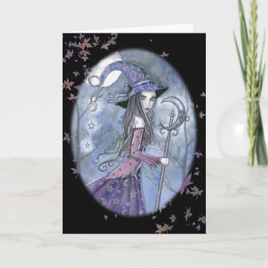 Carte Halloween de Purple Witch par Molly Harrison (Devant)