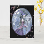 Carte Halloween de Purple Witch par Molly Harrison (Fleur jaune)