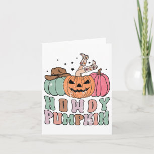 Carte Halloween de rodéo d'automne de Howdy Citrouille
