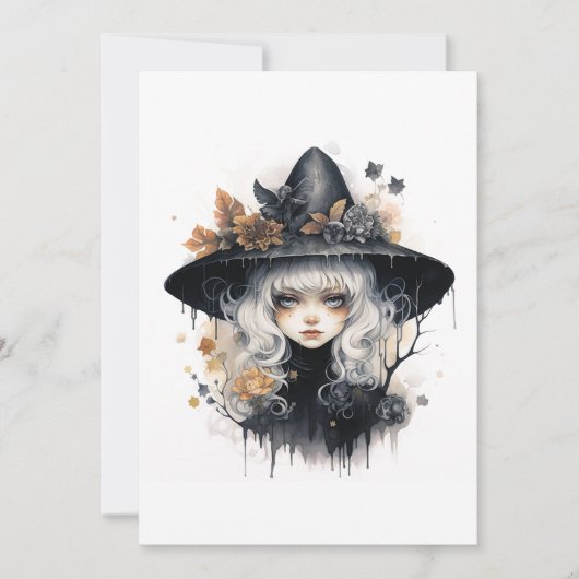 Carte Halloween de sorcière gothique (Devant)