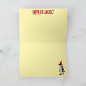 Carte Halloween de sorcière manchot (Intérieur)