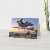 Carte Halloween de sorcière Pug (Dos)