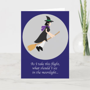 Carte Halloween de sorcière punny