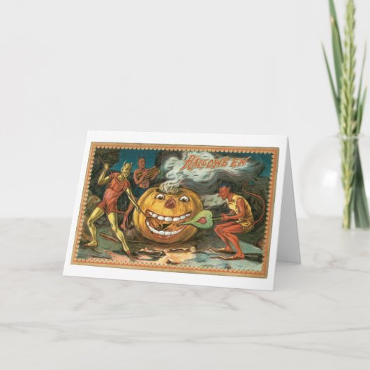 Carte Halloween démodé, diables (Devant)