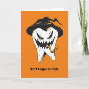 Carte Halloween dentaliste effrayant