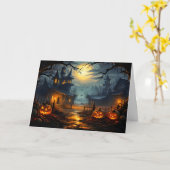 Carte Halloween déplaisant Haunted House (Fleur jaune)