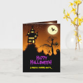Carte Halloween déplaisant Haunted House (Fleur jaune)