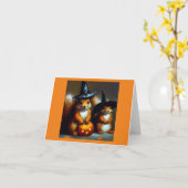 Carte Halloween des écureuils (Fleur jaune)