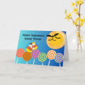 Carte Halloween des jeunes mariés avec Candy Corn Couple (Fleur jaune)