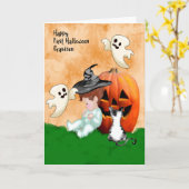 Carte Halloween Design pour Grand-fils avec Citrouille (Fleur jaune)