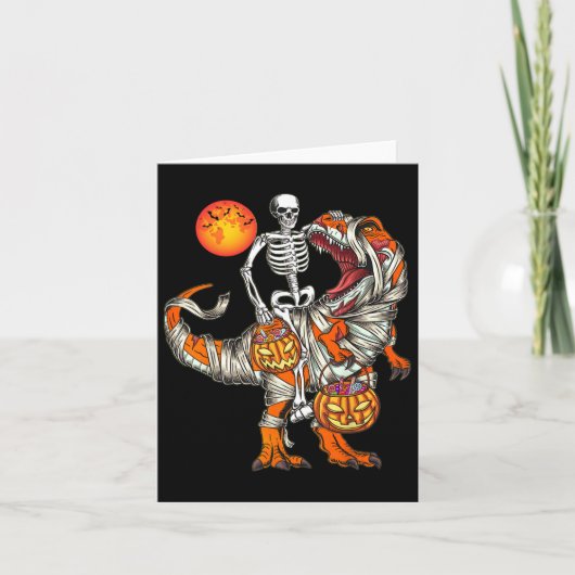 Carte Halloween Dinosaur Skeleton (Devant)