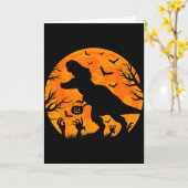 Carte Halloween Dinosaur T Rex With Pumpkin Dinosaur Hal (Fleur jaune)
