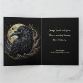 Carte Halloween d'oiseau noir (Intérieur)