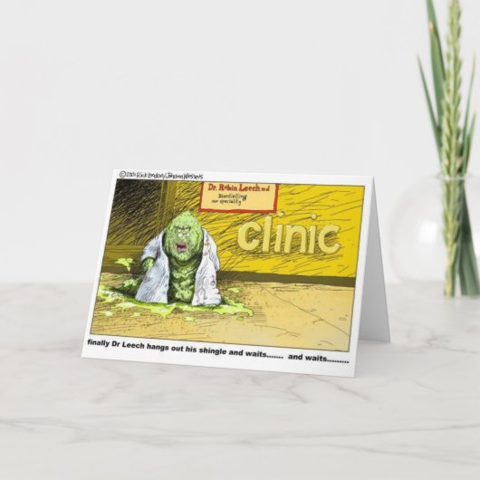 Carte Halloween : Dr Leech Has No Clients Funny Toxits (Devant)