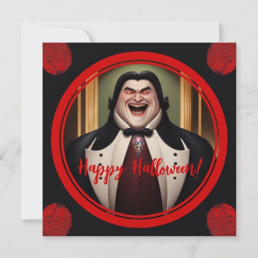 Carte Halloween Dracula Happy Count Buxom (Devant)