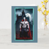 Carte Halloween Dracula Musclée (Fleur jaune)