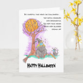 Carte Halloween drôle de sorcière (Fleur jaune)