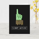 Carte Halloween drôle de sorcière effrayant (Fleur jaune)