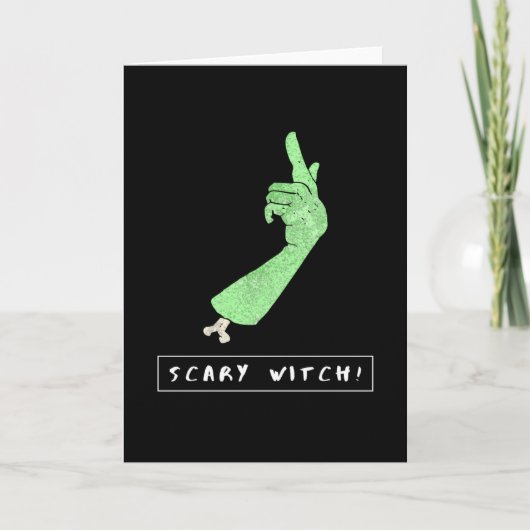 Carte Halloween drôle de sorcière effrayant (Devant)