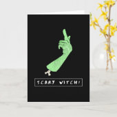 Carte Halloween drôle de sorcière effrayant (Fleur jaune)