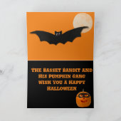 Carte Halloween drôle & mignonne Basset Hound & Ci (Intérieur)