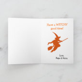 Carte Halloween drôle sorcière pieds (Intérieur)